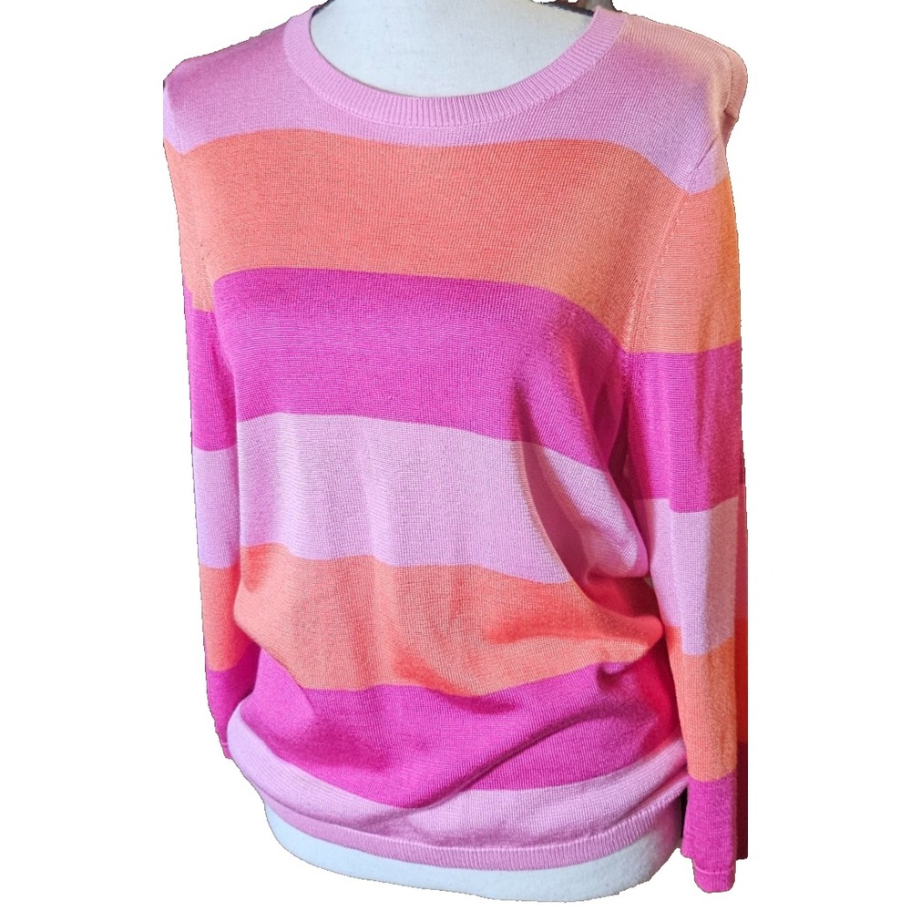 Lauren Ralph Lauren Colorblock Sweater Womens SZ PL Classic, Casual,Workwear